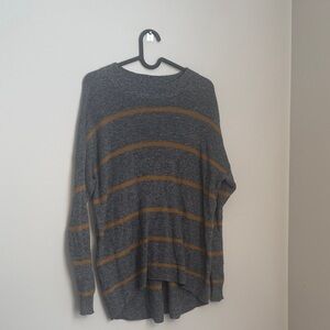 Gray and Mustard Striped Sweater